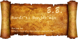 Baráti Benjámin névjegykártya